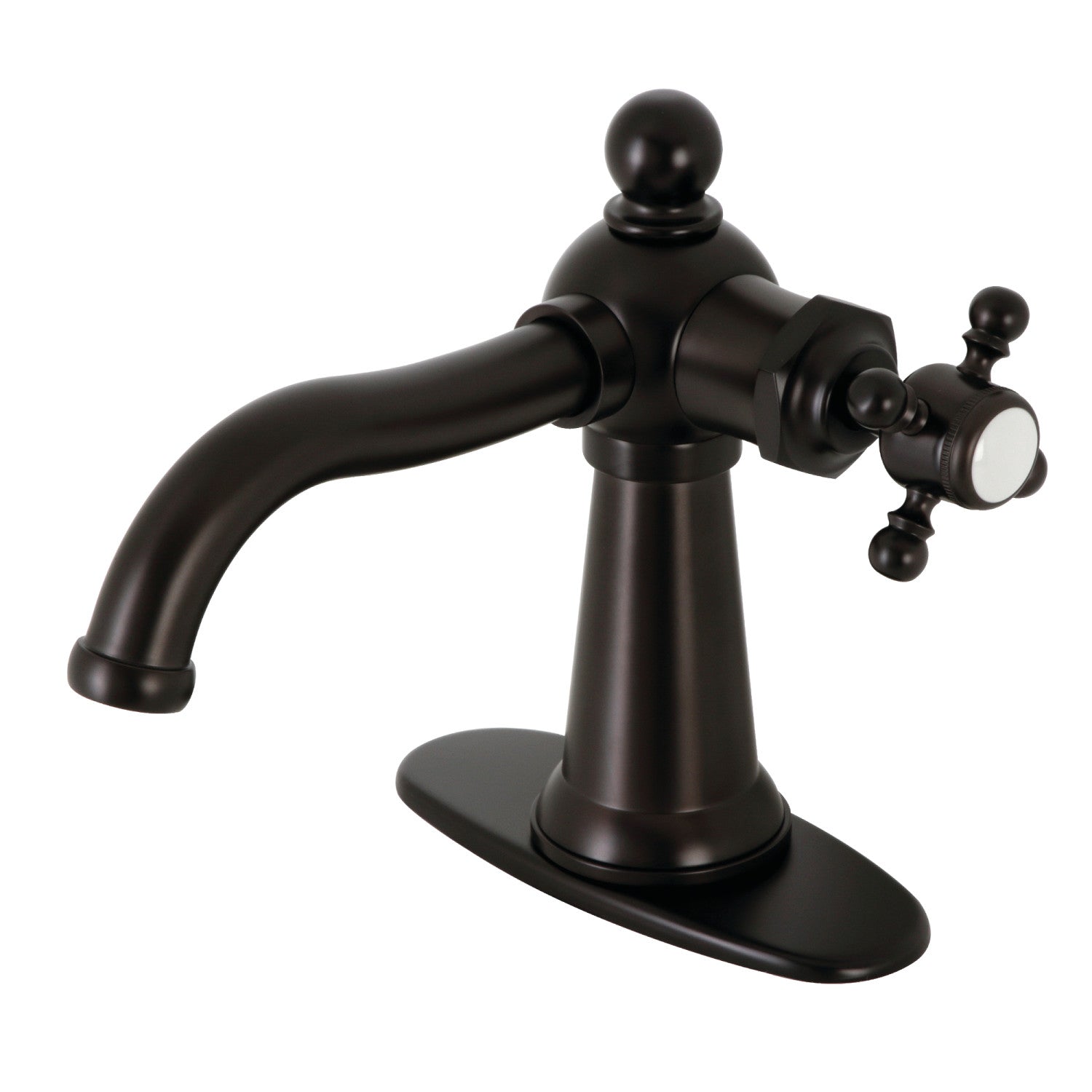 Kingston Heirloom KSD154BXORB - Nautical One-Handle 1-Hole Bathroom Faucet with Deck Plate and Push Pop-Up Drain, Oil Rubbed Bronze — image 1